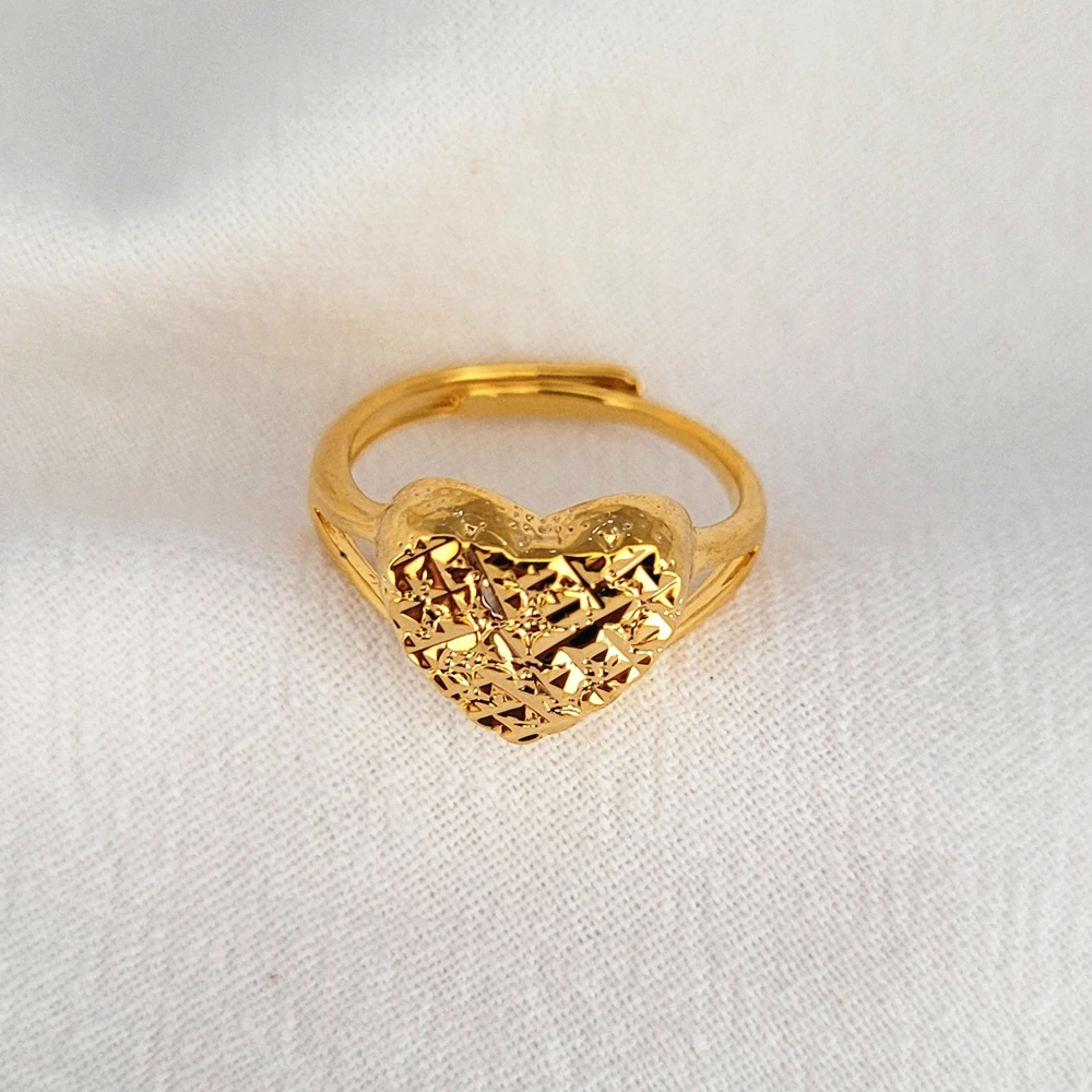 Heart Shaped Ring Gold Plated Nugget Rings