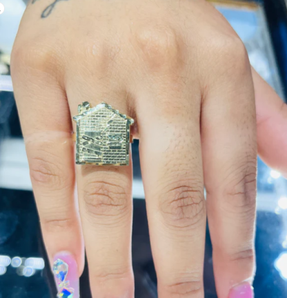 Trap House Ring Gold Plated Personalized Engraved Ring