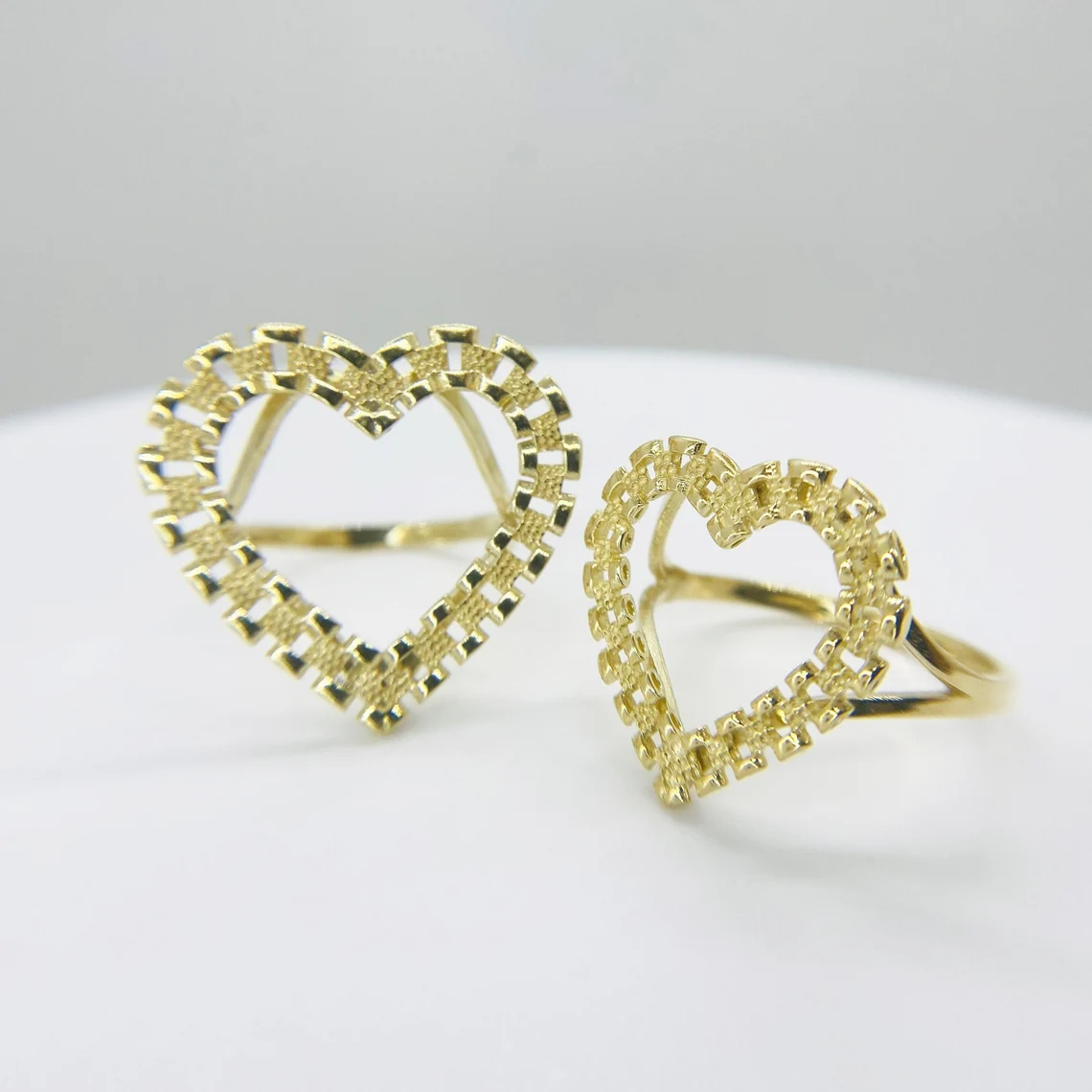 Rx Style Heart Frame Jewelry Set Heart Necklace Ring and