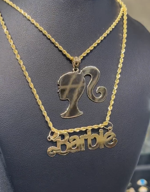 Twist Chain 2pcs Set Gold Plated Necklace And Custom Name Necklace