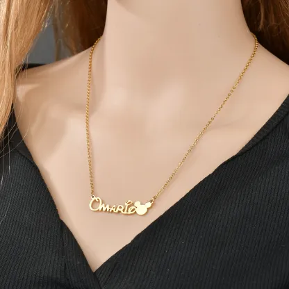 Cartoon Pendant Custom Name Necklace Bracelet Earring Jewelry Sets For Baby