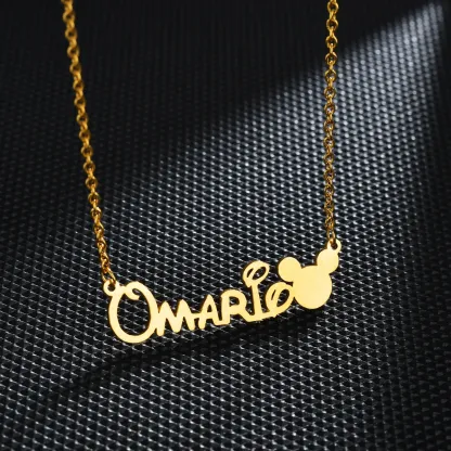 Cartoon Pendant Custom Name Necklace Bracelet Earring Jewelry Sets For Baby