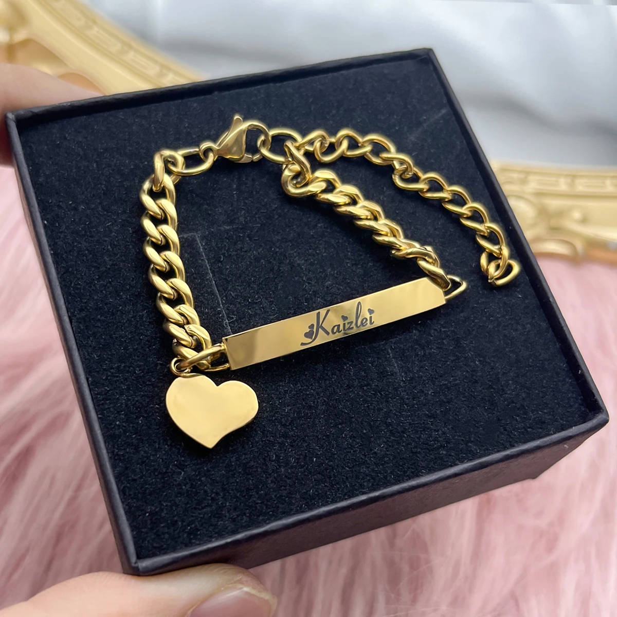 Peronalized Kids Jewelry Set Name Necklace Bracelet And Mini Earrings