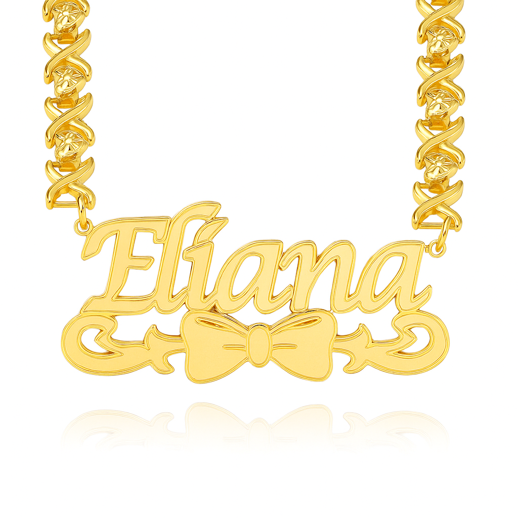 Heart XOXO Chain Double Layer Cute Bpw Personalized Custom Name Necklace