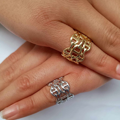 Mariner Anchor Chain Ring Adjustable Open Ring
