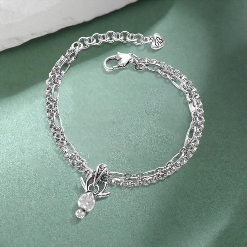 Reindeer Bracelet With Birthstone 