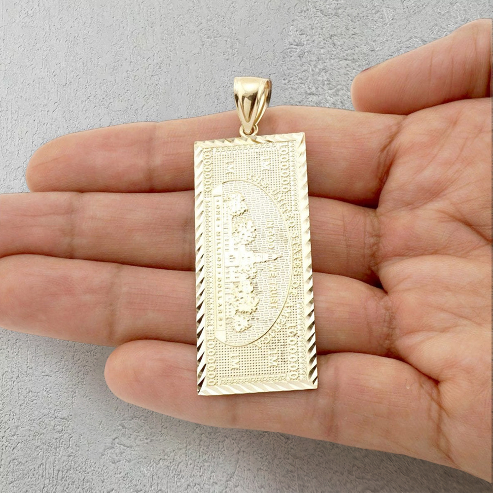 Million Dollar Bill Money Necklace Gold Plated