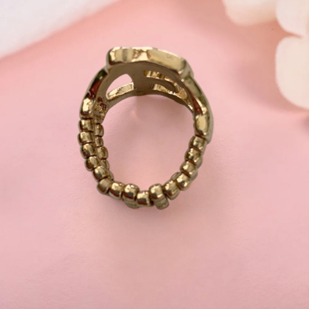 Personalized Custom Gold Plated Letters Ring With Zircon
