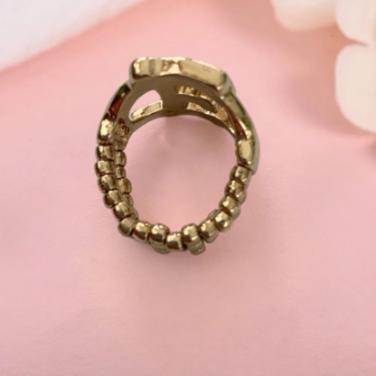 Personalized Custom Gold Plated Letters Ring With Zircon