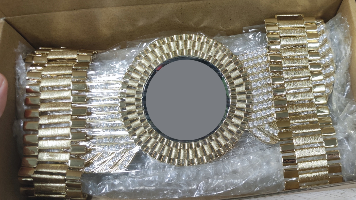 36mm Presidential Style Chain Wings Pendant with Picture Personalized Photo Necklace