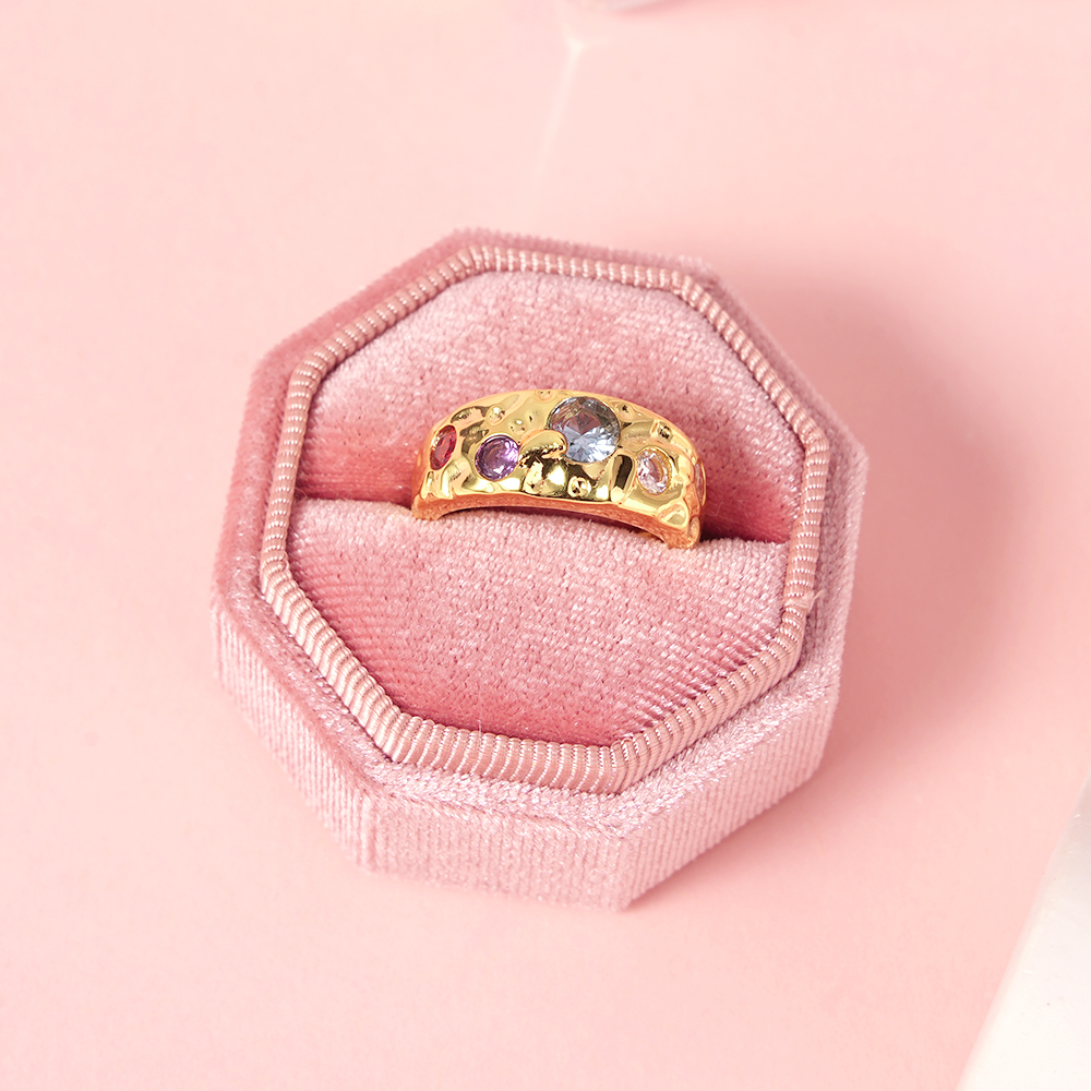 Irregular Chunky Nugget Ring Custom Birthstone Ring