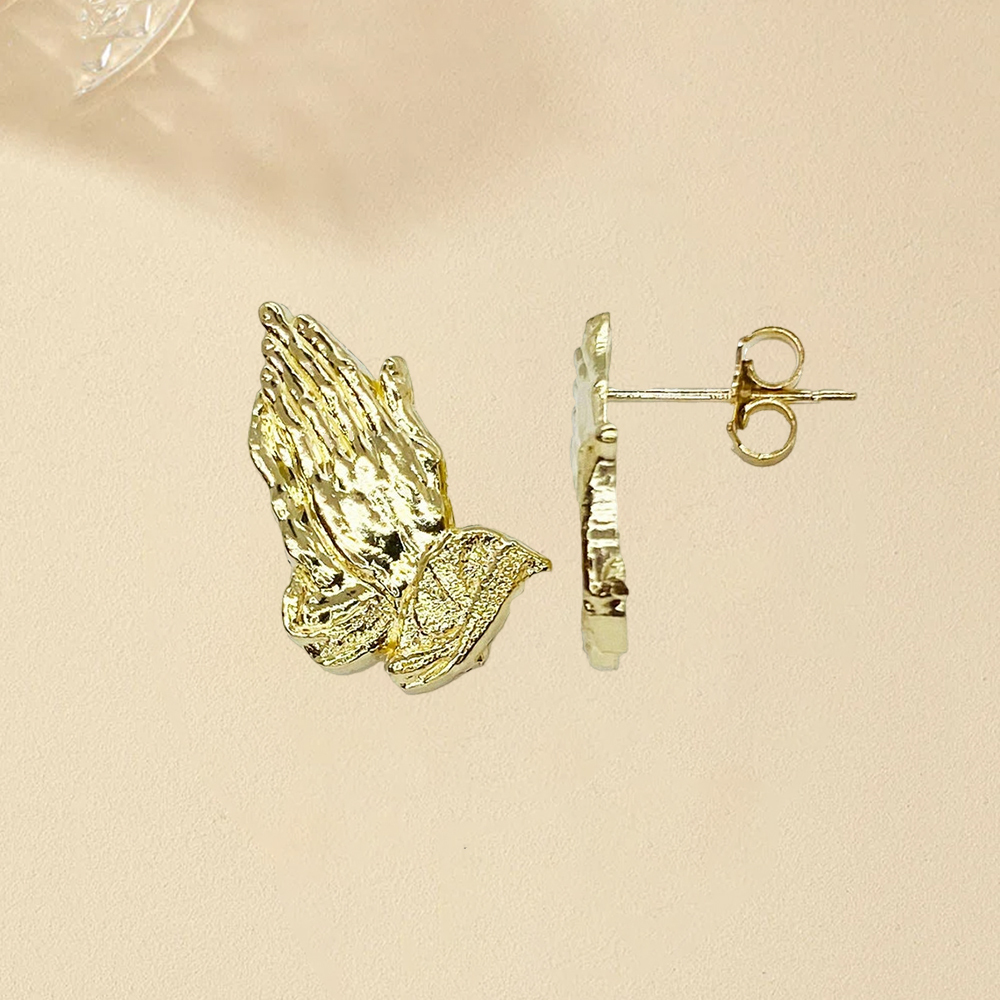 Jesus Praying Hands Stud Earrings