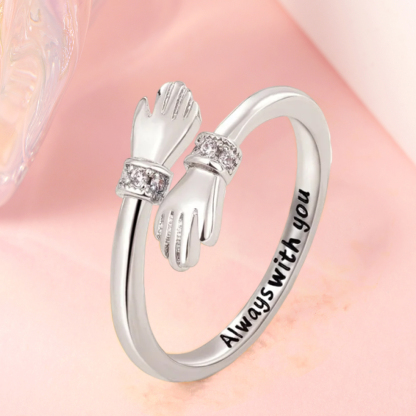 Hug Rings Adjustable Open Ring With Engraving