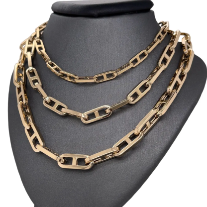 10mm Mariner Link Chain Anchor Stainless Steel Necklace