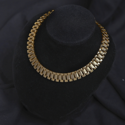 Rolex Style Link Chain Gold Plated Necklace