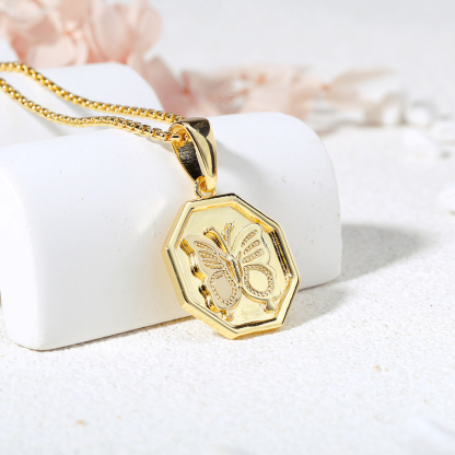 Butterfly Necklace Dainty Gold Plated Necklace
