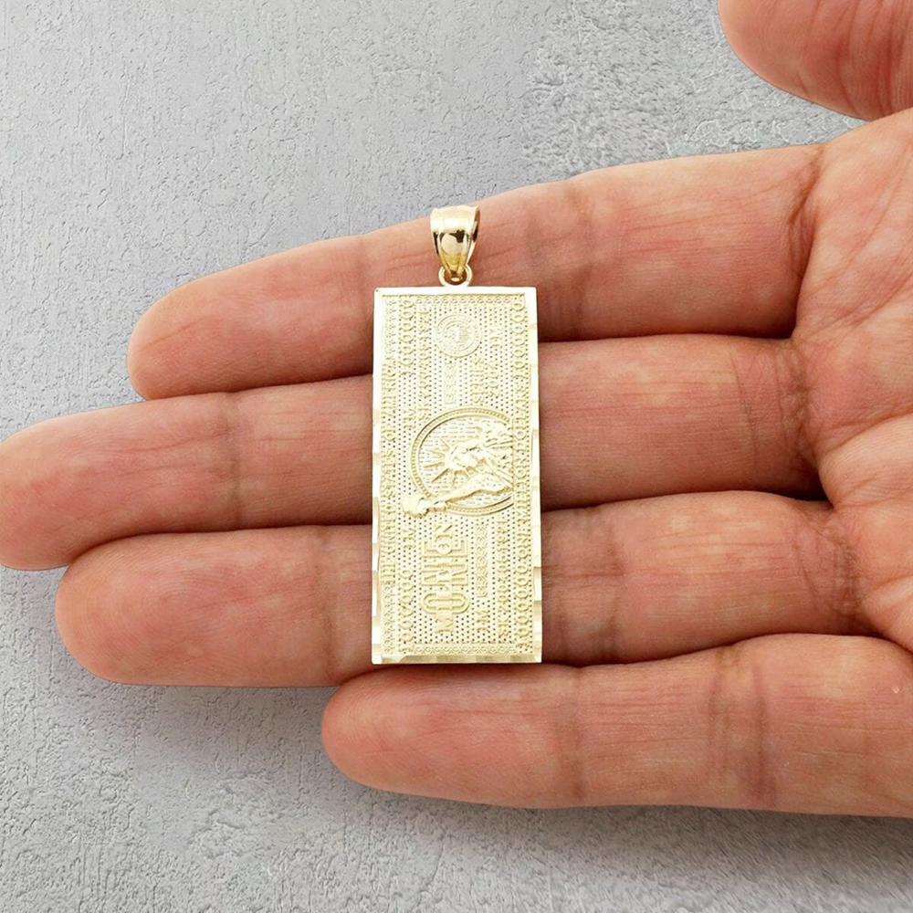 Million Dollar Bill Money Necklace Gold Plated