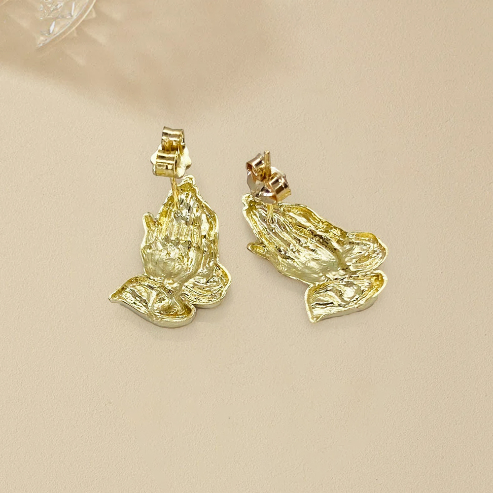 Jesus Praying Hands Stud Earrings
