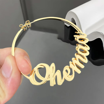 Big Name Earrings Custom Hoop Name Earrings