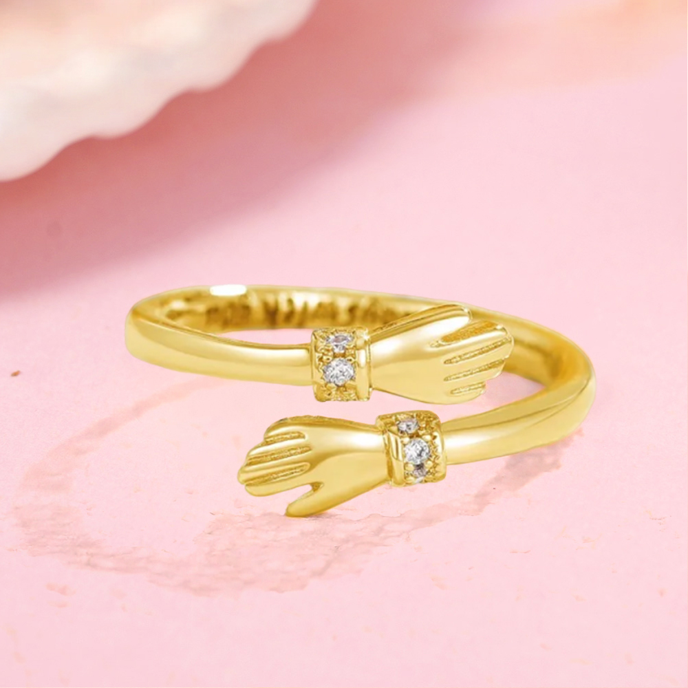 Hug Rings Adjustable Open Ring With Engraving