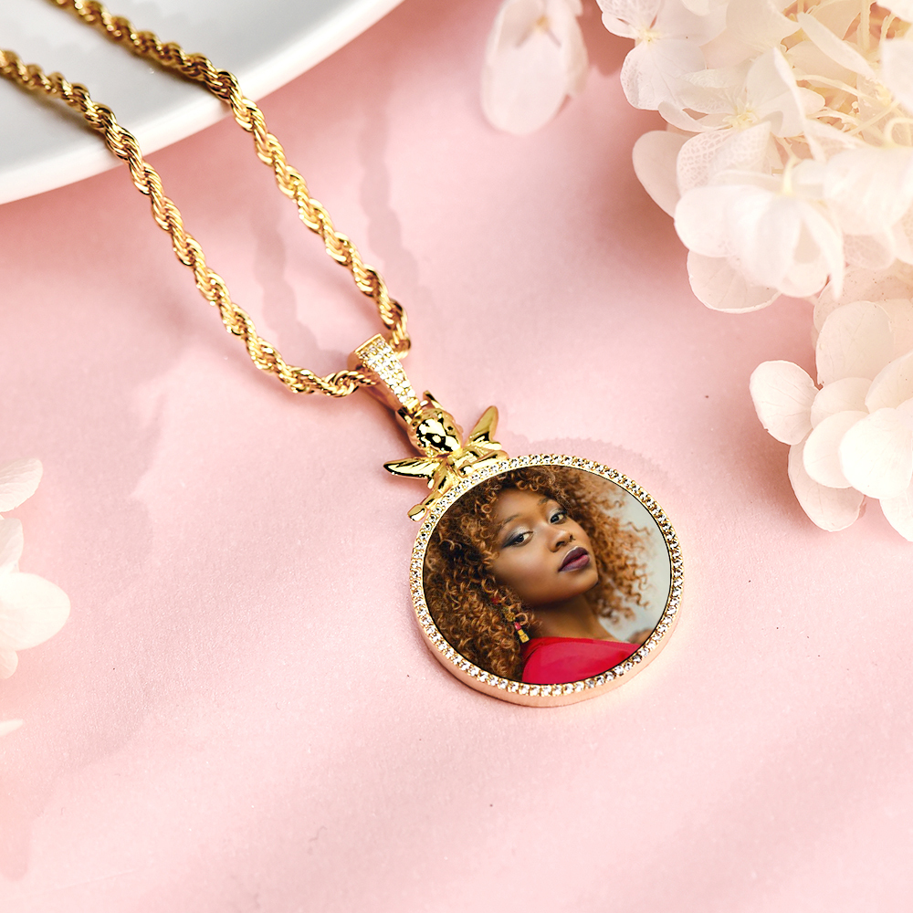 Angel Picture Pendant Custom Photo Necklace for Hip Hop Men Women Necklace