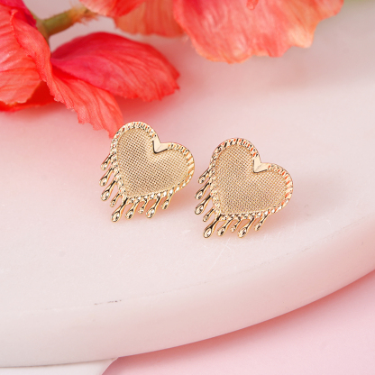 Dripping Heart Pendant Earrings Heart Love Vintage Stud Earrings
