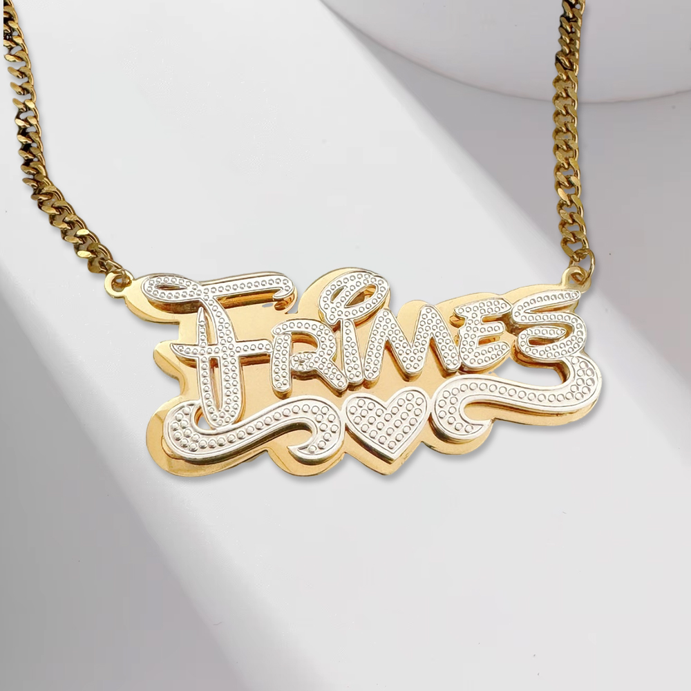 Custom Double Plated Name Necklace Gold Plated Gift