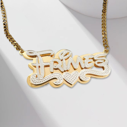 Custom Double Plated Name Necklace Gold Plated Gift