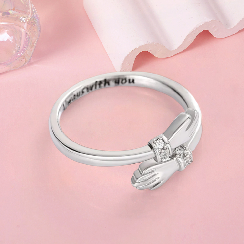 Hug Rings Adjustable Open Ring With Engraving