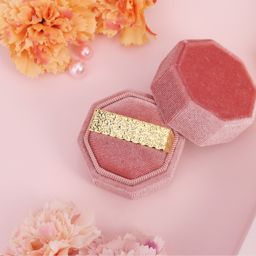 Solid Two Finger Classic Gold Plated Nugget Ring