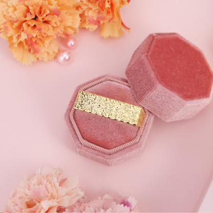 Solid Two Finger Classic Gold Plated Nugget Ring