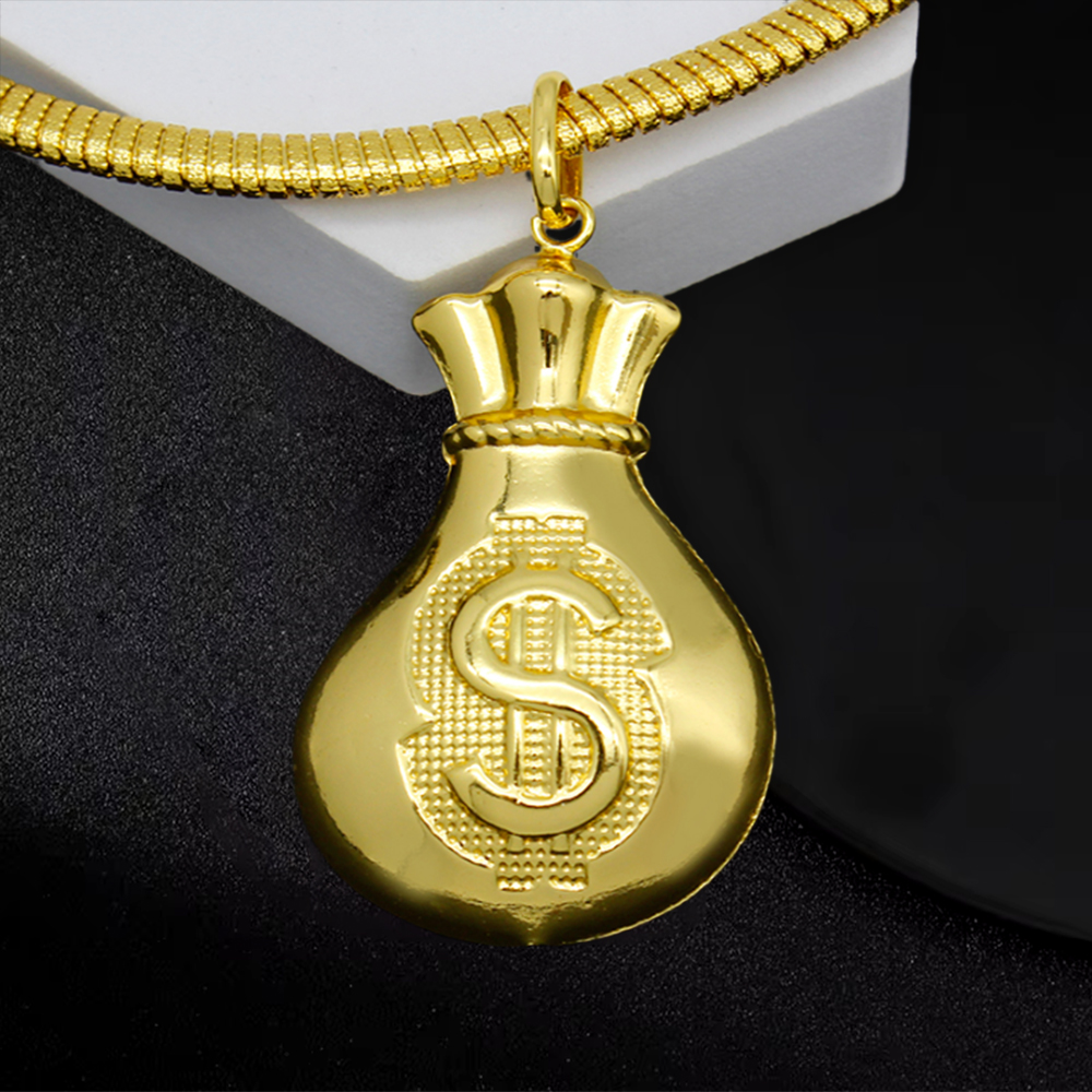 Dollor Lucky Money Bag Pendant Necklace And Earrings 
