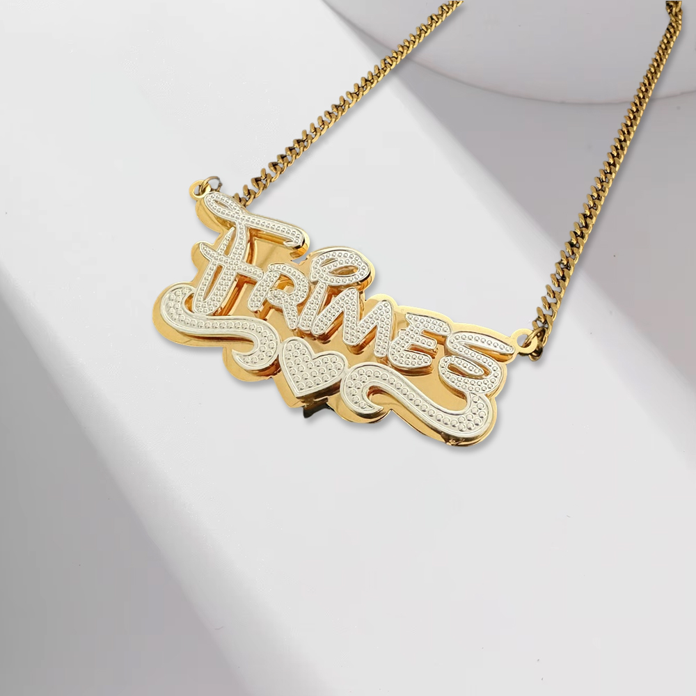 Custom Double Plated Name Necklace Gold Plated Gift