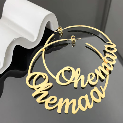 Big Name Earrings Custom Hoop Name Earrings