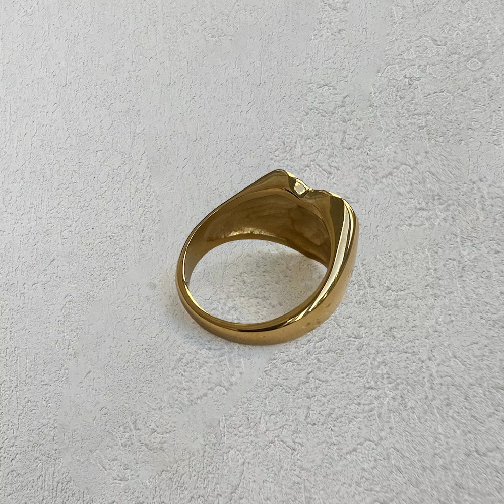 Angel Ring Vintage Style Heart Ring with Engraved Text
