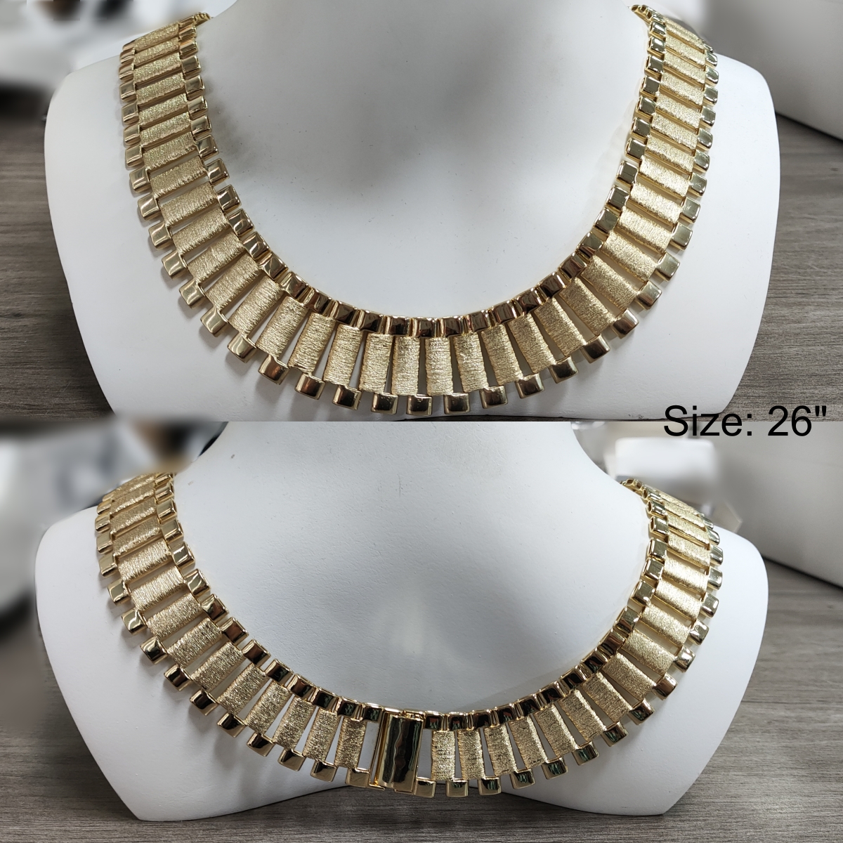 25mm RX Chain Gold Plated Presidential Link Chain Watch Band Style Necklace
