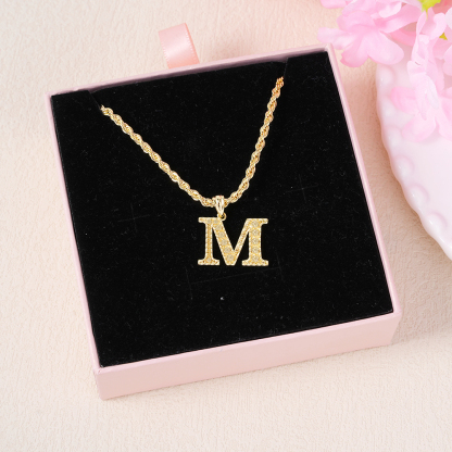 Personalized Gold-Plated Letter Monogram Necklace