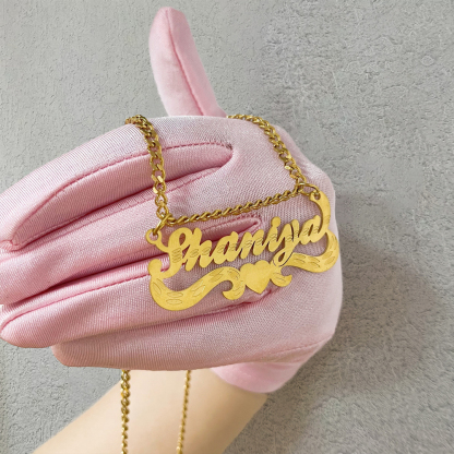 Custom Cut Love Nameplated Necklace