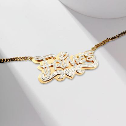 Custom Double Plated Name Necklace Gold Plated Gift