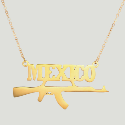 Personalized Gun Pendant Game Name Necklace