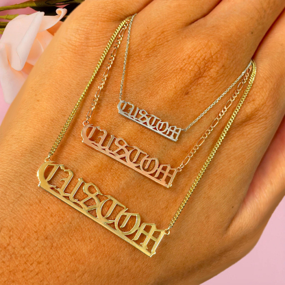 Old English Name Necklaces