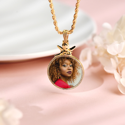 Angel Picture Pendant Custom Photo Necklace for Hip Hop Men Women Necklace