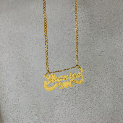 Custom Cut Love Nameplated Necklace
