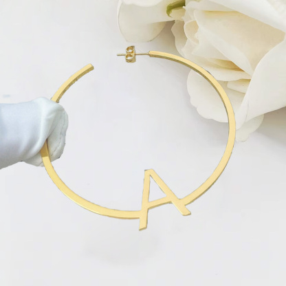 Letter Earrings Custom Hoop Initial Earrings