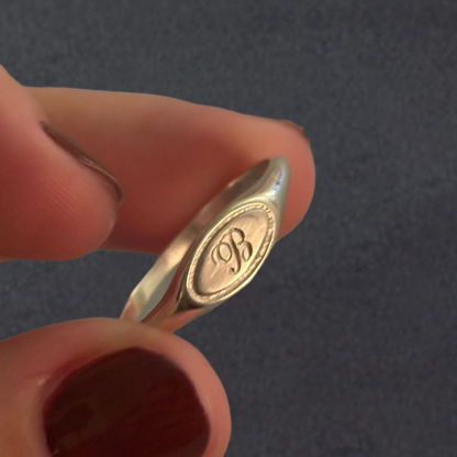Custom Gold Plated Letter Initial Ring