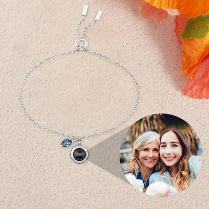 Personalized Birthstone Photo Projection Necklace