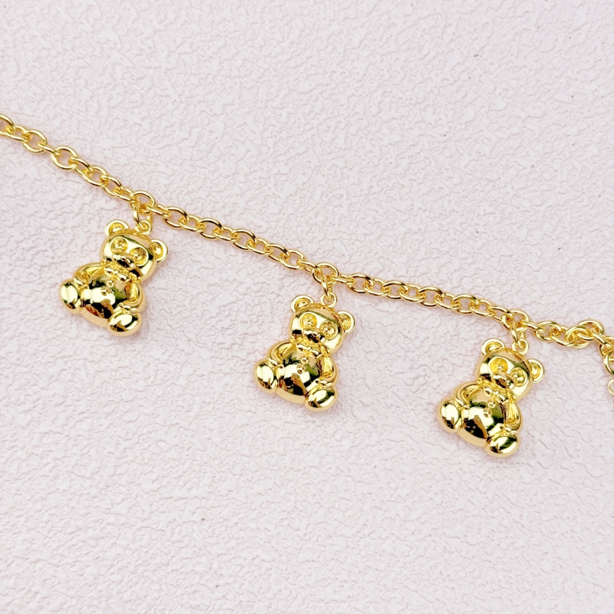 Kids Gold Plated Teddy Bear Pendant Bracelet