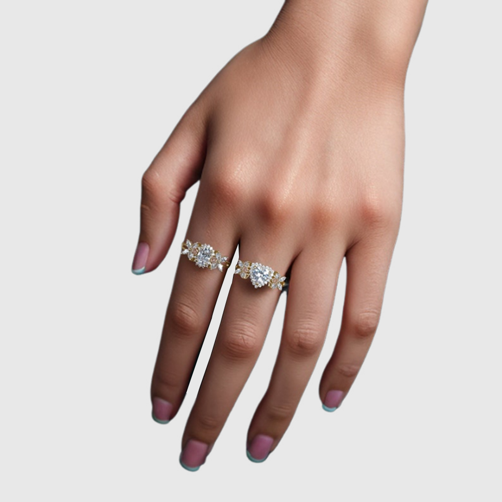 Gold Plated Oval Birthstone Ring Months Ring