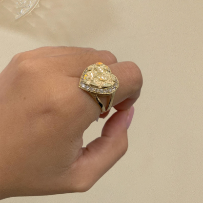 Nugget Heart Ring Custom Engraved Ring