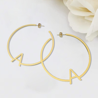 Letter Earrings Custom Hoop Initial Earrings